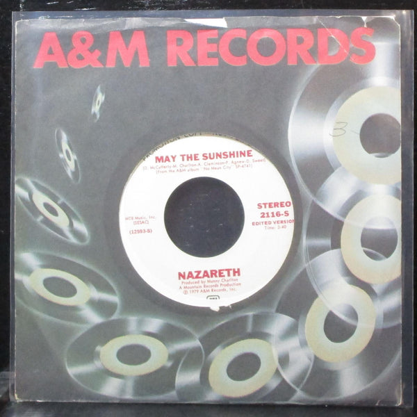 Nazareth - May The Sunshine 7" Mint- Promo Vinyl 45 A&M 2116 USA 1979 - Shuga Records