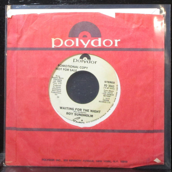 Roy Sundholm - Waiting For The Night 7" VG+ Promo Vinyl 45 Polydor PD 2065 USA - Shuga Records
