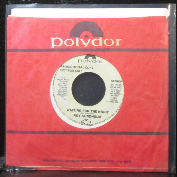 Roy Sundholm - Waiting For The Night 7" VG+ Promo Vinyl 45 Polydor PD 2065 USA - Shuga Records