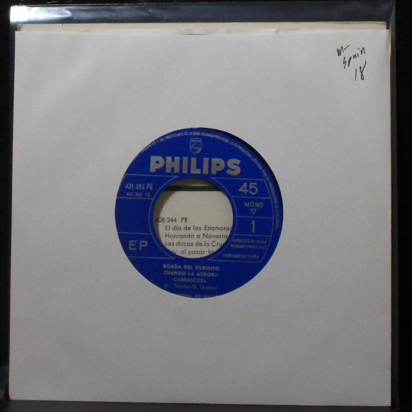 Estudiantina De Madrid - Cuando Los "Tunos" Pasan EP 7" Mint- 45 Philips Spain - Shuga Records
