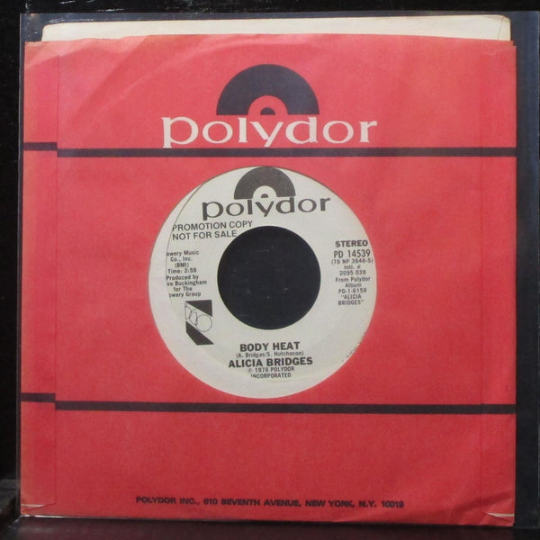 Alicia Bridges - Body Heat 7" Mint- Promo Vinyl 45 Polydor PD 14539 USA 1978 - Shuga Records