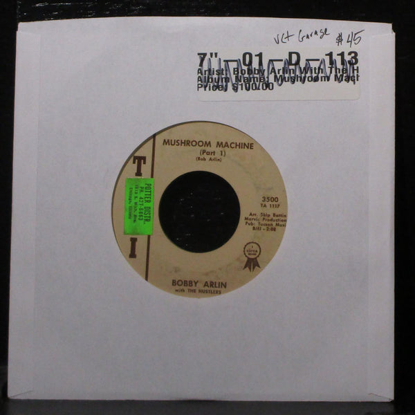 Bobby Arlin With The Hustlers - Mushroom Machine VG+ 7" Vinyl 45 Tiki 3500 - Shuga Records