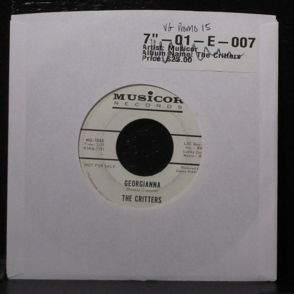 The Critters - Georgianna / I'm Gonna Give VG Promo 7" Vinyl 45 Musicor MU-1044 - Shuga Records