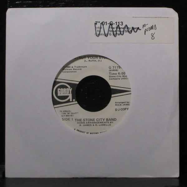 Stone City Band - Strut Your Stuff 7" Mint- Vinyl 45 Gordy G 7179F USA 1980 - Shuga Records