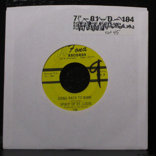 Spirit Of St. Louis - Going Back To Miami 7" Mint- 45 Fona 306 USA 1967 - Shuga Records