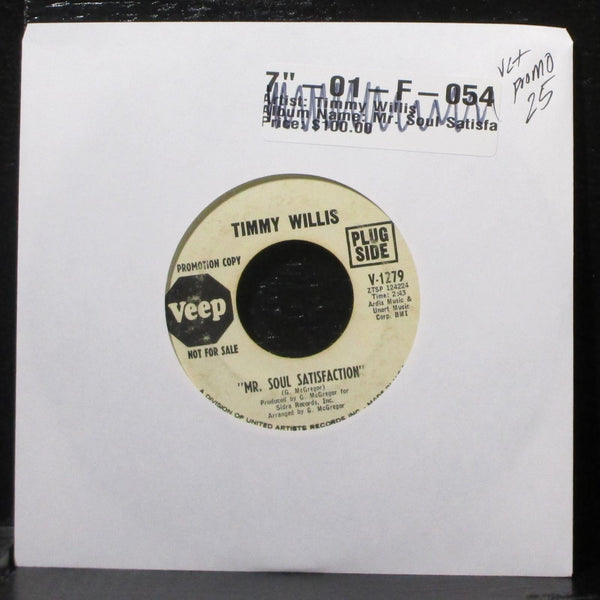 Timmy Willis - Mr. Soul Satisfaction VG+ 7" Promo Vinyl 45 Veep V-1279 USA 1967 - Shuga Records