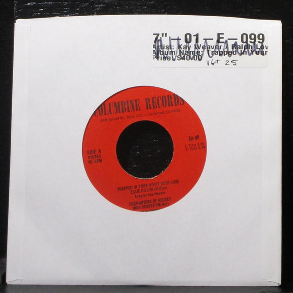 Kay Weaver / Ralph Lowe - Trapped In Your Heart With Love VG+ 7" Vinyl 45 Ep-89 - Shuga Records