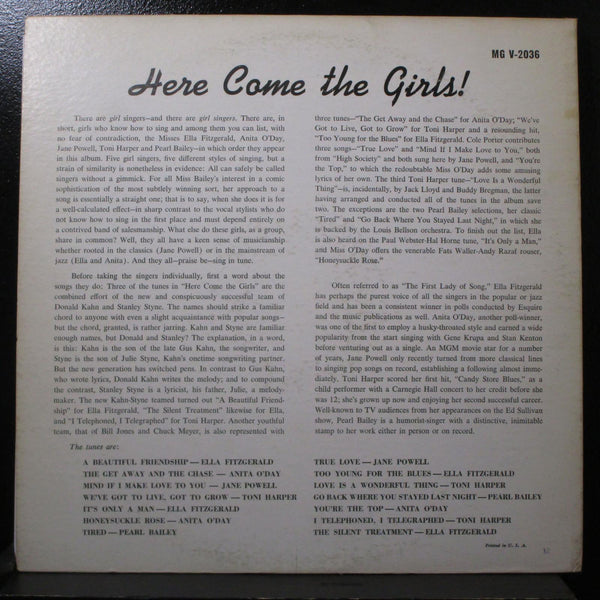 Various Artists - Here Come The Girls VG+ 1st Mono LP 1956 Verve MGV-2036 USA - Shuga Records