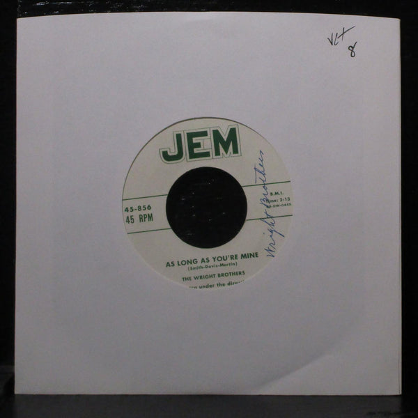 The Wright Brothers - As Long As You're Mine VG+ 7" Vinyl 45 JEM 45-856 - Shuga Records