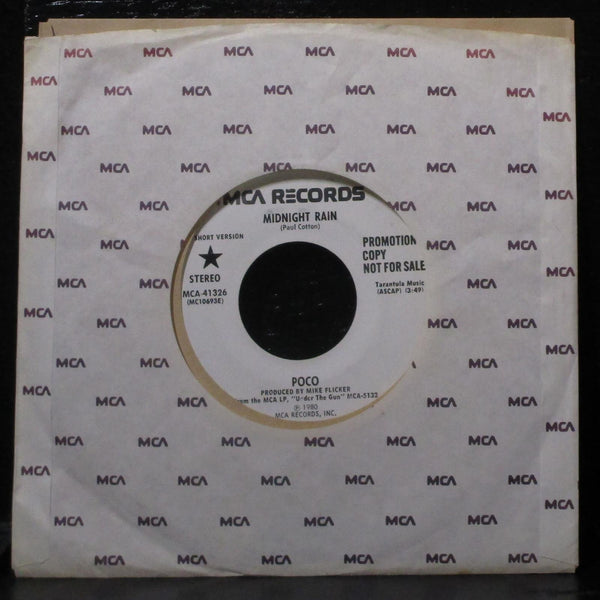 Poco - Midnight Rain  VG+ Promo 7" Vinyl 45 MCA-41326 - Shuga Records