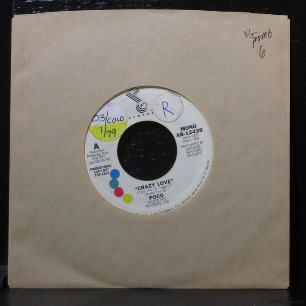 Poco - Crazy Love VG Promo 7" Vinyl 45 ABC Records AB-12439 - Shuga Records