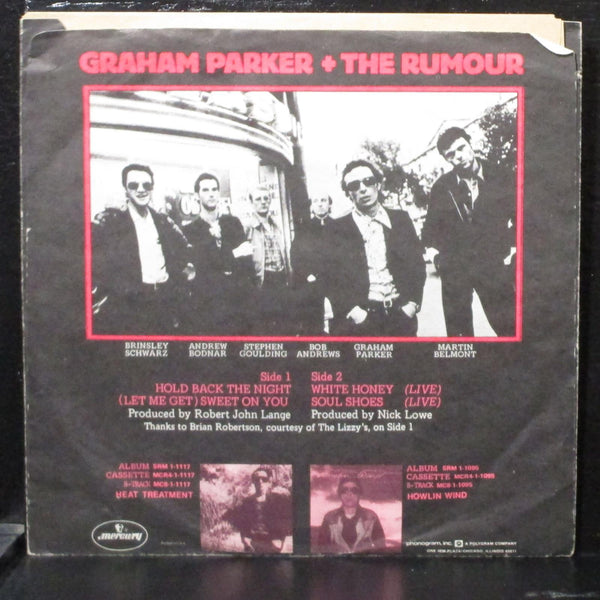 Graham Parker And The Rumor - Hold Back The Night Mint- Pink Vinyl 7" Vinyl 45 - Shuga Records
