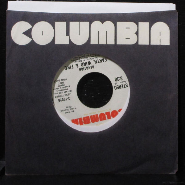 Earth Wind & Fire - Devotion VG+ Promo 7" Vinyl 45 Columbia 3-10026 - Shuga Records