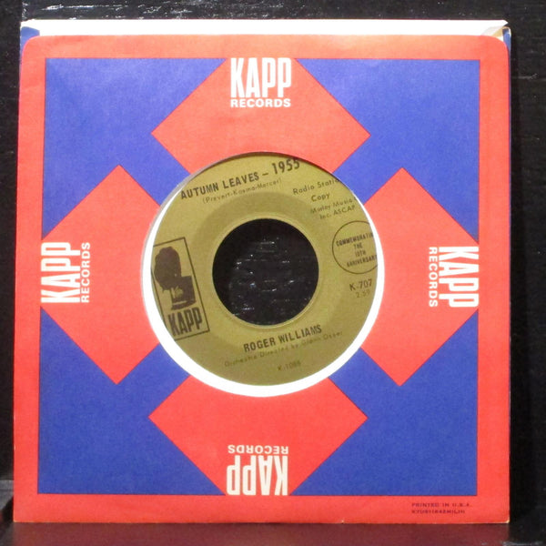 Roger Williams - Autumn Leaves Mint- Promo 7" Vinyl 45 Kapp K-707 - Shuga Records