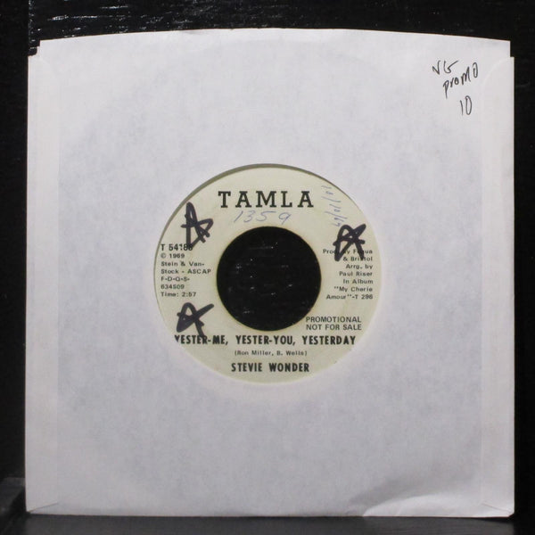 Stevie Wonder - Yester-Me, Yester-You, Yesterday VG Promo 7" 45 Tamla T 55188 - Shuga Records