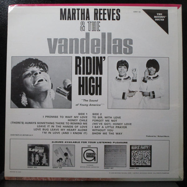 Martha Reeves & The Vandellas 12" LP SS Vinyl Record 1st 1968 Gordy 926 USA - Shuga Records
