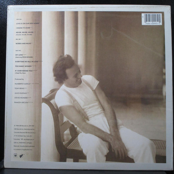 Julio Iglesias - Non Stop 12" LP SS Vinyl Record 1988 Columbia OC 40995 USA - Shuga Records