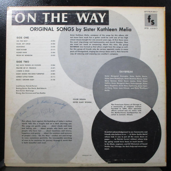 Daybreak - On The Way 12" LP VG+ Priv 1971 FS 1220 USA signed Vinyl Record - Shuga Records