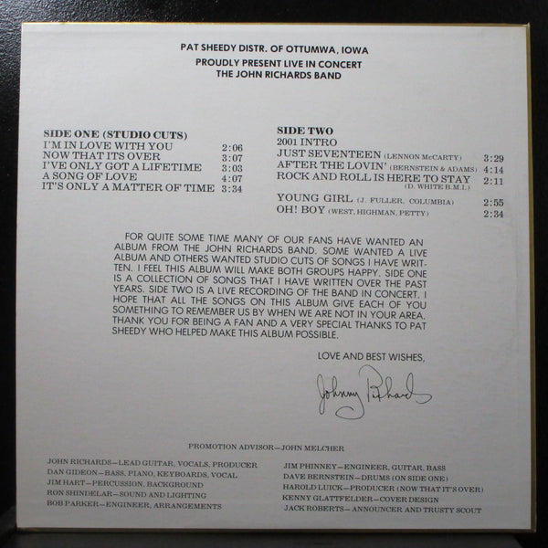 The John Richards Band - Greatest Hits - Volum I 12" LP VG+ Priv NI 79-2044 - Shuga Records