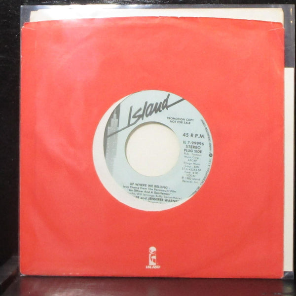 Joe Cocker & Jennifer Warnes - Up Where We Belong 7" VG+ Promo 45 Island 1982 - Shuga Records