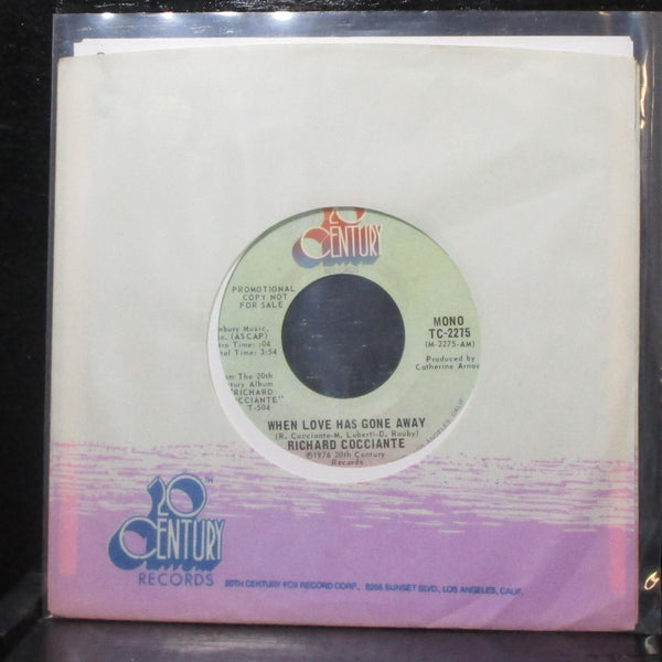 Richard Cocciante - When Love Has Gone Away 7" Mint- Promo 45 TC-2275 USA 1976 - Shuga Records