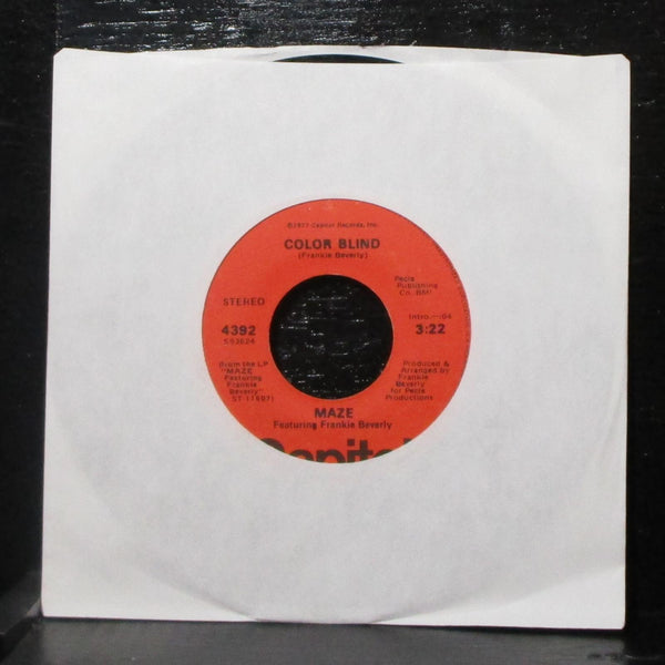 MAZE feat. Frankie Beverly - While I'm Alone / Color Blind 7" VG 45 Capitol 4392 - Shuga Records