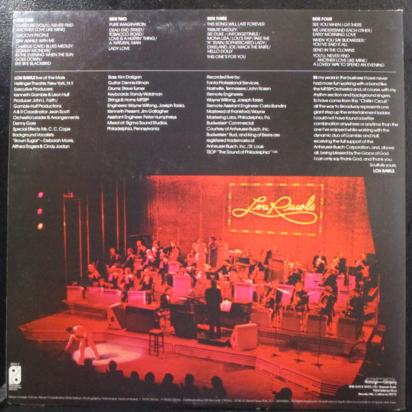 Lou Rawls - Live Mint- 2 LP Philadelphia International PZ2 35517 USA 1978 - Shuga Records