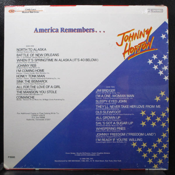 Johnny Horton - America Remembers new sealed LP Columbia P15593 USA 1980 - Shuga Records