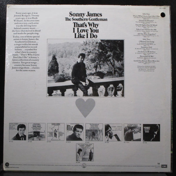 Sonny James - That's Why I Love You Like I Do new sealed LP Capitol ST-11067 USA - Shuga Records