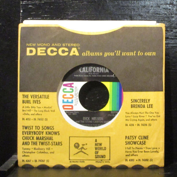Rick Nelson   Life / California Mint- 7" Vinyl 45 Decca 32779 Rock 1971 - Shuga Records