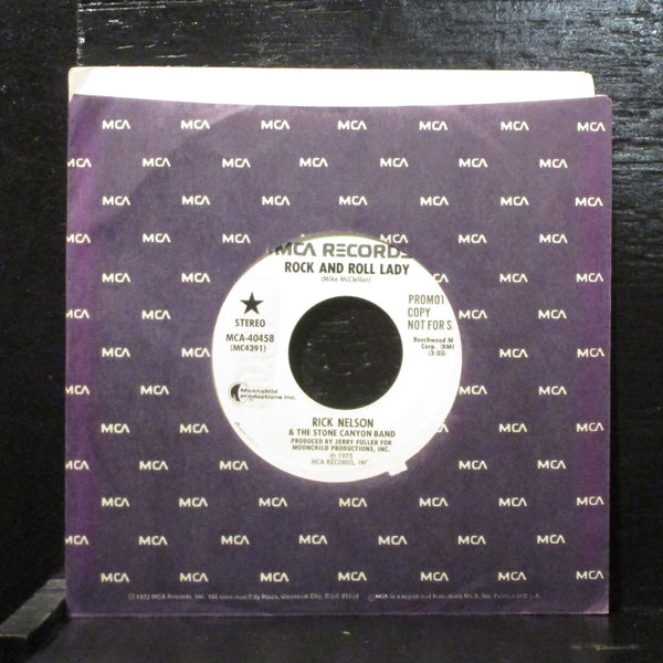 Rick Nelson  Rock And Roll Lady Mint- Promo 7" Vinyl 45 MCA 40458 Rock 1975 - Shuga Records