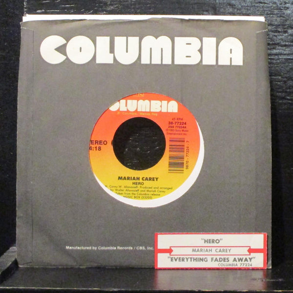 Mariah Carey  Hero Mint- 7" Vinyl 45 w Tag Columbia 38-77224 Pop 1993 - Shuga Records