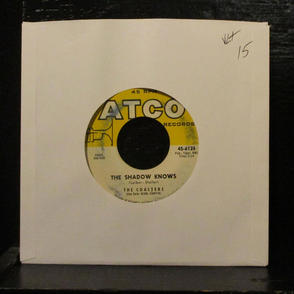 The Coasters  The Shadow Knows VG+7" Vinyl 45 ATCO 45-6126 Doo Wop 1958 - Shuga Records