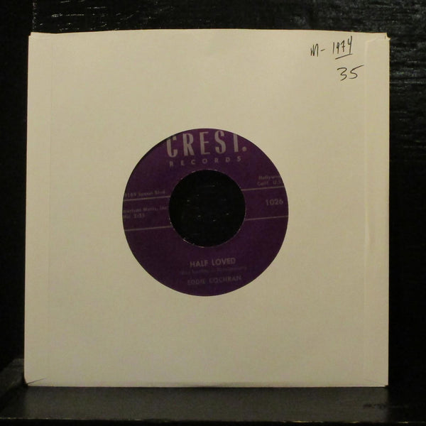 Eddie Cochran  Skinny Jim Mint- 7" Vinyl 45 Crest 1026 Rock & Roll 1974 RE - Shuga Records