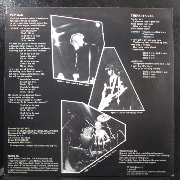 Big Feel - Big Feel Mint- 12" EP D.I.Y Productions BF 1201 USA 1983 private - Shuga Records