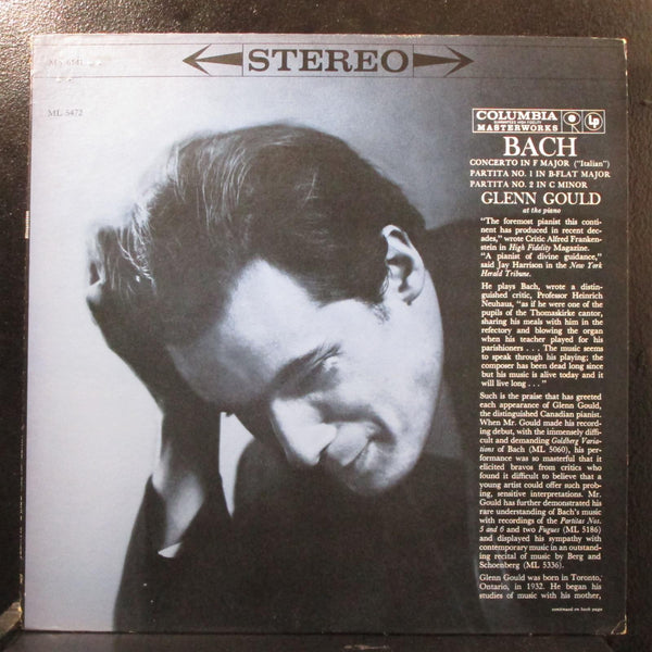 Gould - Bach: Concerto In F Major VG+ LP Columbia 360 ML 5472 USA 1962 - Shuga Records