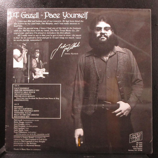 P.T. Gazell - Pace Yourself new sealed LP Sugar Hill 3703 USA 1978 - Shuga Records
