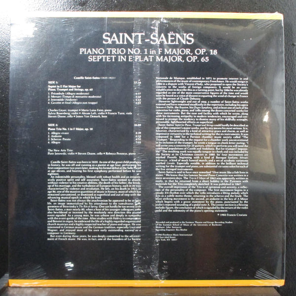 Saint-Sans - Piano Trio No. 1 Op. 18 / Septet Op. 65 new sealed LP PFN 2191 - Shuga Records