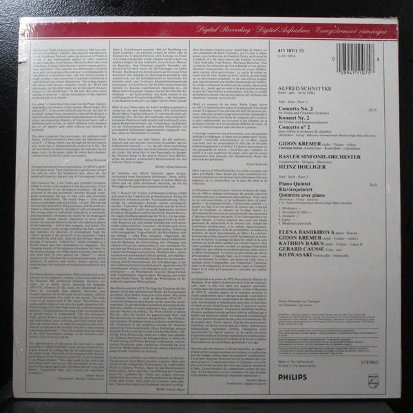 Kremer - Schnittke: Violin Concerto No 2 new sealed LP Philips 411 107-1 Holland - Shuga Records
