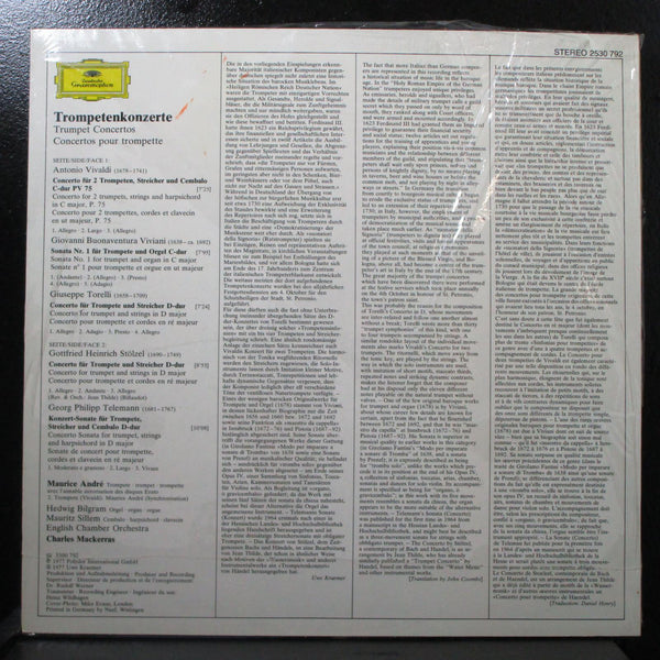 Andr - Trumpet Concertos new sealed LP Deutsche Grammophon 2530 792 Germany - Shuga Records