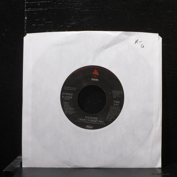 Poison  I Won't Forget You Mint- 7" Vinyl 45 Enigma B-44038 Glam 1986 - Shuga Records