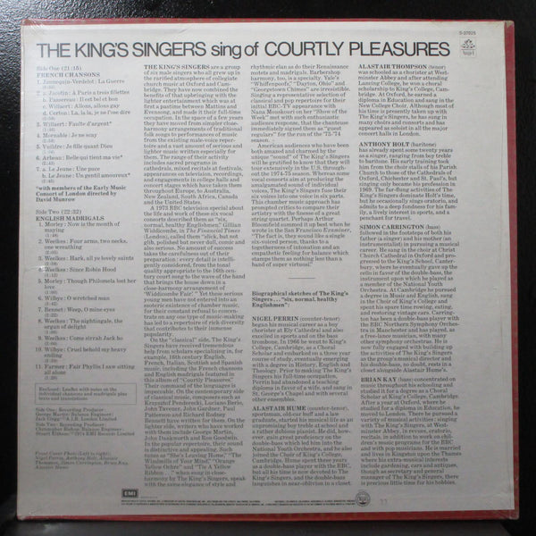 The King's Singers - Courtly Pleasures new sealed LP Angel S-37025 USA 1974 - Shuga Records