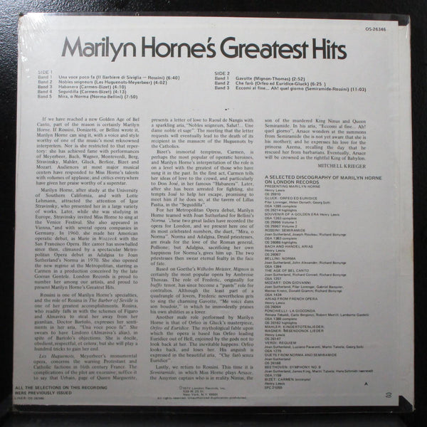 Marilyn Horne's Greatest Hits new sealed LP London OS26346 USA 1973 - Shuga Records