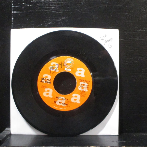 Ted Nugent  Hey Baby VG+ Promo 7" Vinyl 45 Epic-8-50197 Hard Rock 1975 - Shuga Records