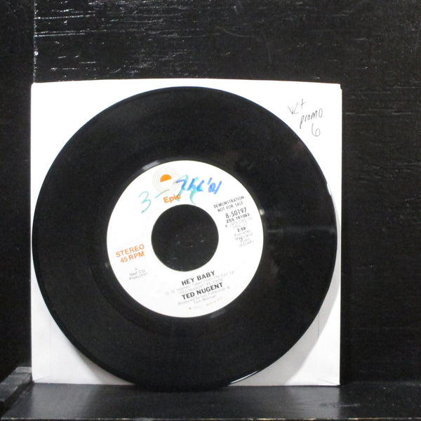 Ted Nugent  Hey Baby VG+ Promo 7" Vinyl 45 Epic-8-50197 Hard Rock 1975 - Shuga Records