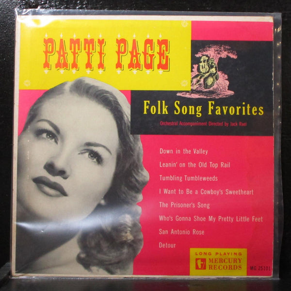 Patti Page - Folk Song Favorites VG+ Mono 10" LP Mercury MG 25101 USA 1951 - Shuga Records