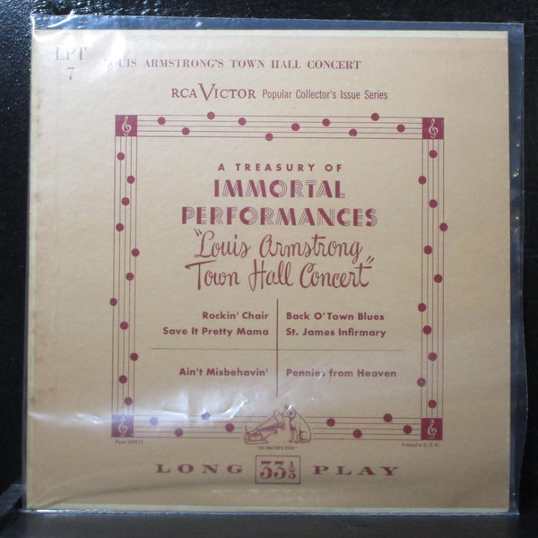 Louis Armstrong - Town Hall Concert VG+ Mono 10" LP RCA Victor LPT-7 USA 1951 - Shuga Records