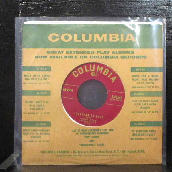 Peggy King  Learning To Love VG+ 7" Vinyl 45 Columbia 4-40562 Pop 1955 - Shuga Records