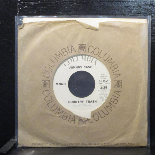 Johnny Cash  Oney / Country Trash VG+ Promo 7" Vinyl 45 Columbia 4-45660 - Shuga Records