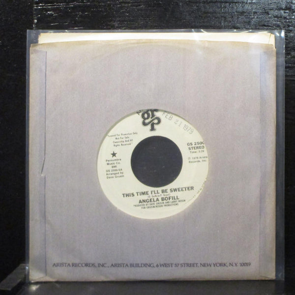 Angela Bofill  This Time I'll Be Sweeter Mint- Promo 7" Vinyl 45 GS 2500 Soul - Shuga Records